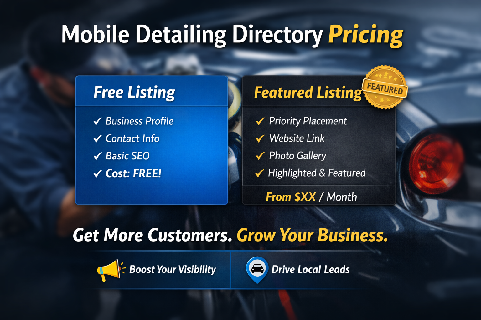 Mobile Detailing Directory Pricing Plans